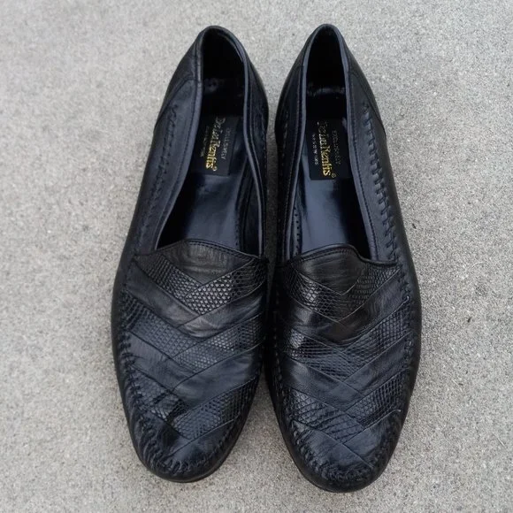 Vintage Leather & Lizard Chevron Loafer/Driving Shoe Size 9